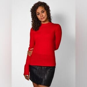 Inhabit NHBT Red cuff crewneck Cashmere sweater SZ MED